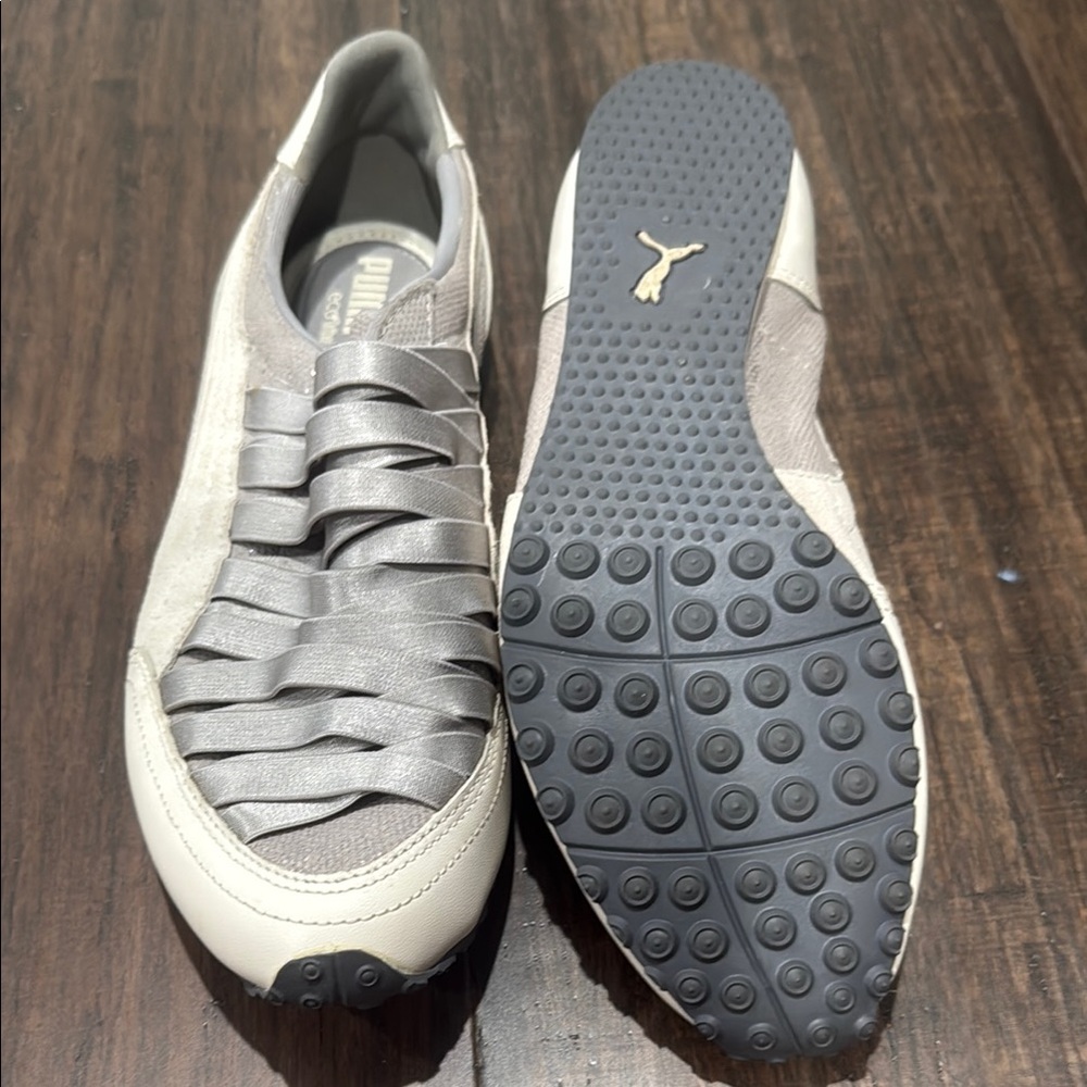Puma Women's Silver Gray and White Athletic Sneakers